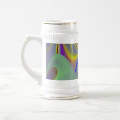 Bad Face, Abstrakte 3D-Regenbogenkunst Bierglas (Links)