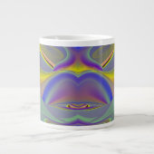 Bad Face, Abstrakte 3D-Regenbogenkunst Jumbo-Tasse (Vorderseite)