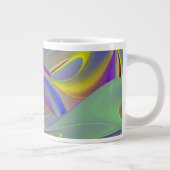 Bad Face, Abstrakte 3D-Regenbogenkunst Jumbo-Tasse (Rechts)
