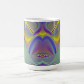 Bad Face, Abstrakte 3D-Regenbogenkunst Kaffeetasse (Mittel)