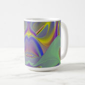 Bad Face, Abstrakte 3D-Regenbogenkunst Kaffeetasse (VorderseiteRechts)