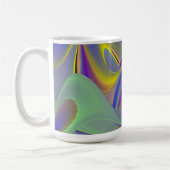 Bad Face, Abstrakte 3D-Regenbogenkunst Kaffeetasse (Links)