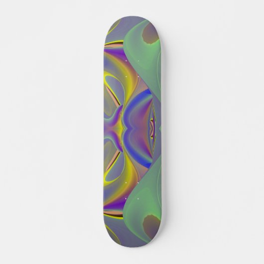 Bad Face, Abstrakte 3D-Regenbogenkunst Skateboard (Vorne)