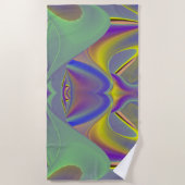Bad Face, Abstrakte 3D-Regenbogenkunst Strandtuch (Vorderseite)