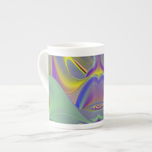 Bad Face , Abstrakter 3D-Regenbogen Art Espresso C Porzellantasse (Vorderseite Links)