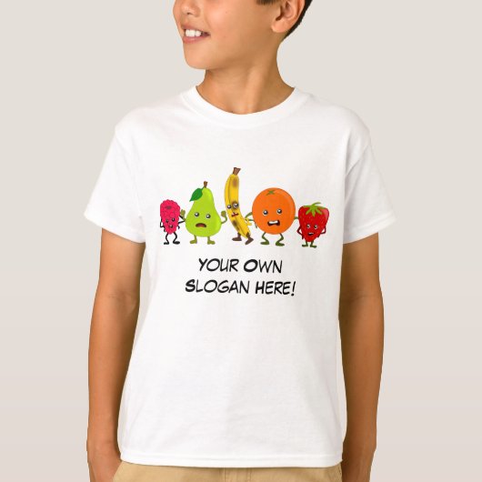 Bad Fruit Gang mit individualisierbarem Slogan T-Shirt (Vorderseite)