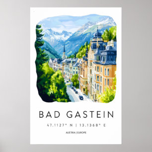 Bad Gastein Aquarell Nationales Plakat Reisepark