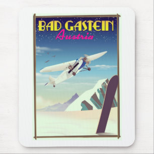 Bad Gastein Austria Snowboarder Poster Mousepad