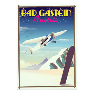 Bad Gastein Austria Snowboarding Poster