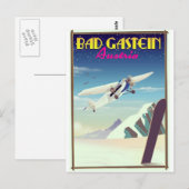 Bad Gastein Austria Snowboarding Poster Postkarte (Vorne/Hinten)