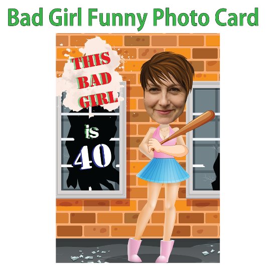 Bad Girl 40. Frauengeburt Foto Einladung