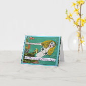 BAD GIRL ART MERMAID NOTECARD KARTE (Gelbe Blume)