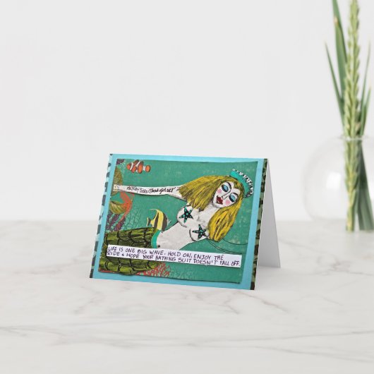 BAD GIRL ART MERMAID NOTECARD KARTE (Vorderseite)