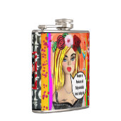 BAD GIRL FLASK Rose sind rot, Veilchen sind rosa, Flachmann (Rechts)