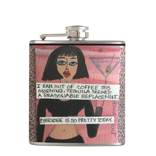 BAD GIRL FLASK-Tequila Flachmann (Vorderseite)