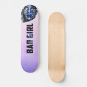 Bad Girl Pink Blauer Grau Skateboard (Vorderseite)