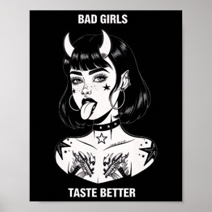 Bad Girls Geschmack Better Tattoo Devil Halloween Poster