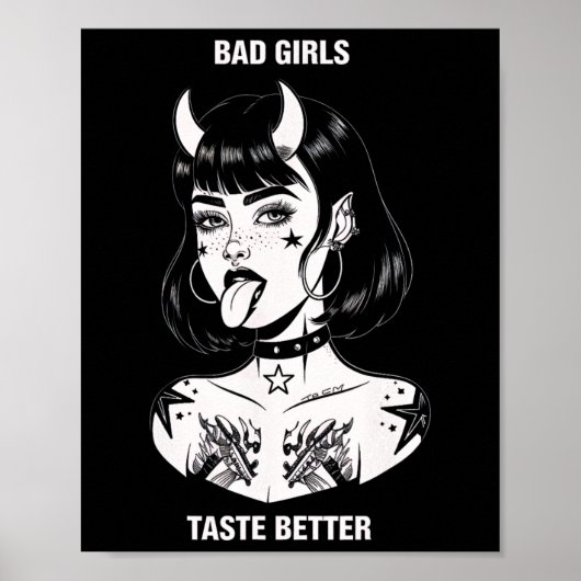 Bad Girls Geschmack Better Tattoo Devil Halloween Poster (Vorne)
