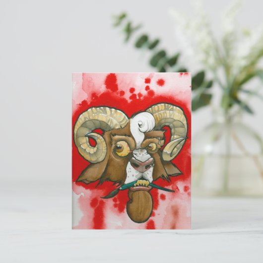 "Bad Goat!" Postkarte (Stehend Vorderseite)