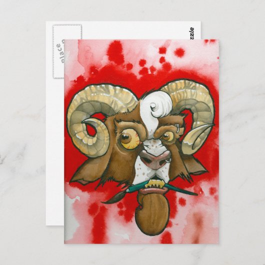 "Bad Goat!" Postkarte (Vorne/Hinten)