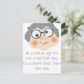 Bad Hair Day Granny Postkarte (Stehend Vorderseite)