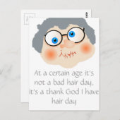 Bad Hair Day Granny Postkarte (Vorne/Hinten)
