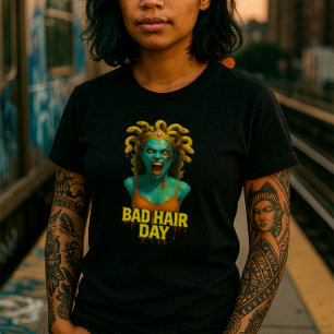 Bad Hair Day   Medusa Edition   Mythos Monster Sty Tri-Blend Shirt