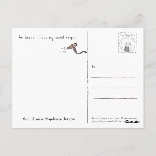 Bad Hair Day Postcard Postkarte (Rückseite)