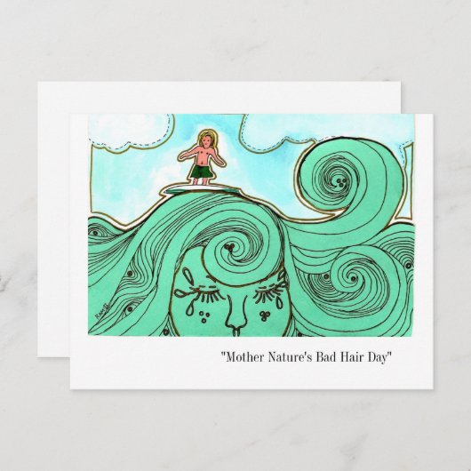Bad Hair Day Postkarte (Vorne/Hinten)