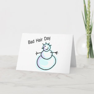 Bad Hair Day Snowman Feiertagskarte