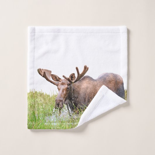 Bad Handtuch Set der Elche (Waschlappen)