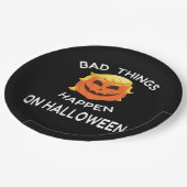 Bad Happen Halloween lustige Trumpkin für deinen F Pappteller (Schrägansicht)