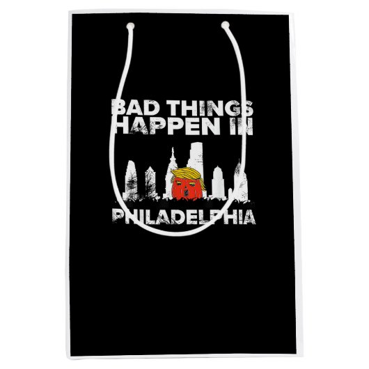Bad Happen Philadelphia Halloween Spooky Trumpkin Mittlere Geschenktüte (Vorderseite)