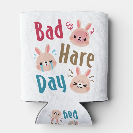Bad Hare Day Funny Bunny Rabbit Kawaii Ostern Dosenkühler (Rückseite)