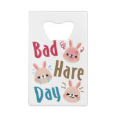 Bad Hare Day Funny Bunny Rabbit Kawaii Ostern Geldbeutel Flaschenöffner (Rückseite)