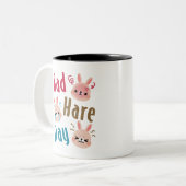 Bad Hare Day Funny Bunny Rabbit Kawaii Ostern Zweifarbige Tasse (Vorderseite Links)