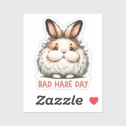Bad Hare Day Funny Bunny Rabbit Pub Aufkleber (Blatt)