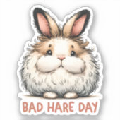 Bad Hare Day Funny Bunny Rabbit Pub Aufkleber (Vorderseite)