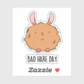 Bad Hare Day Funny Rabbit Pub Aufkleber (Blatt)