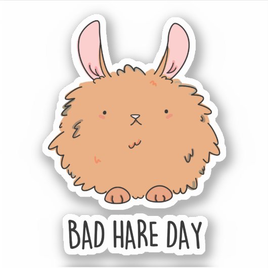 Bad Hare Day Funny Rabbit Pub Aufkleber (Vorderseite)