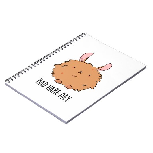 Bad Hare Day Funny Rabbit Pub Notizblock (Linke Seite)