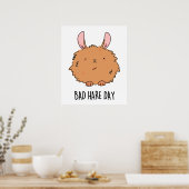 Bad Hare Day Funny Rabbit Pub Poster (Küche)