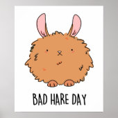 Bad Hare Day Funny Rabbit Pub Poster (Vorne)