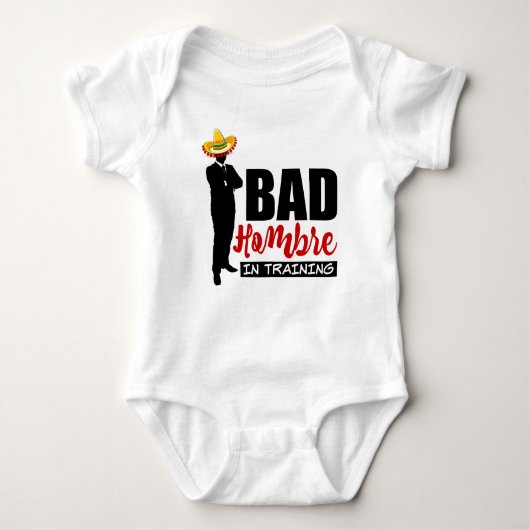 Bad Hombre in Ausbildung und Sombrero Baby Strampler (Vorderseite)