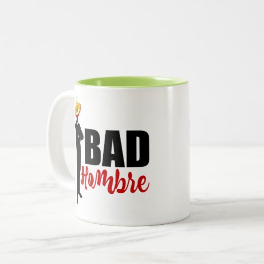 Bad Hombre Silhouette und Sombrero Zweifarbige Tasse (Vorderseite Links)