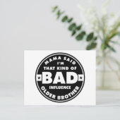 Bad Influence Brother Postkarte (Stehend Vorderseite)