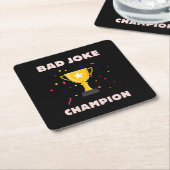 Bad Joke Champion Rechteckiger Pappuntersetzer (angewinkelt)
