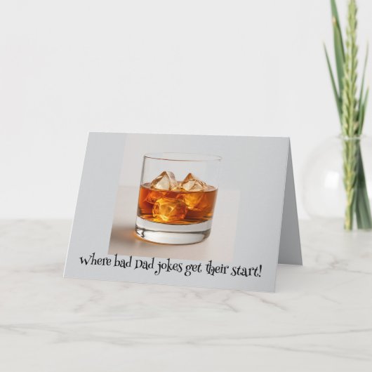 "Bad Jokes Served Neat" Vatertag Dankeskarte (Vorderseite)