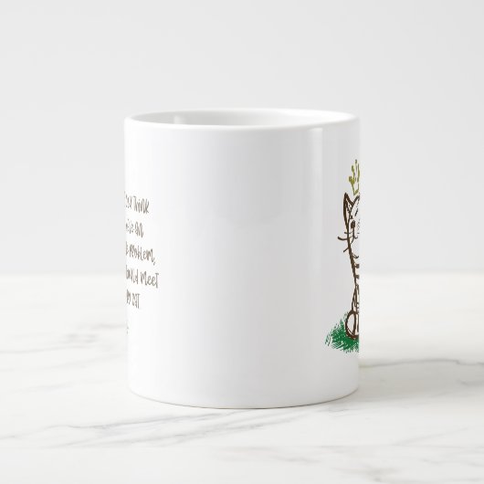 BAD KATTITUDE Funny Grumpy Cat Parent Jumbo-Tasse (Vorderseite)