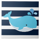 Bad Keramik Tile - Hellblauer Wal Fliese (Vorderseite)